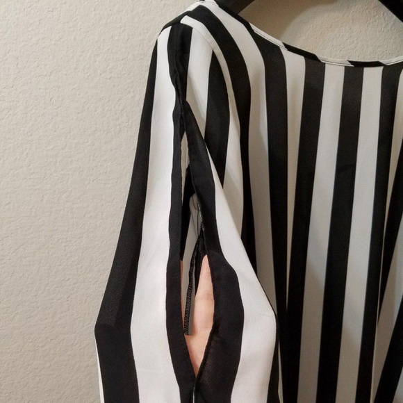 Fancy Open Back Striped Mini Dress - Picture 2 of 2